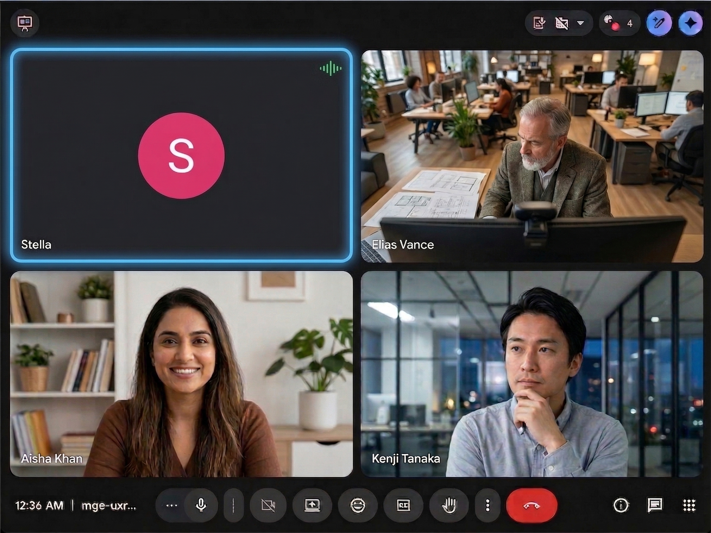 Stella in a meeting